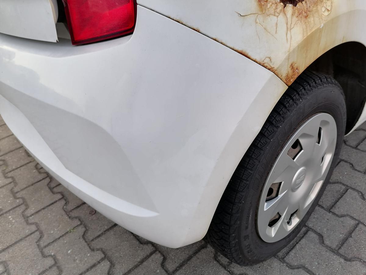 Seat Mii original Sto&szlig;stange Stossf&auml;nger hinten LB9A Candyweiss Bj.2012